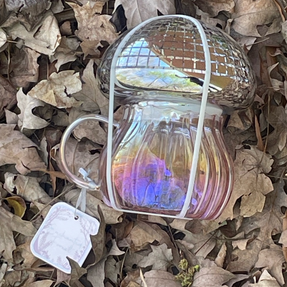 Iridescent Mushroom Glass Mug